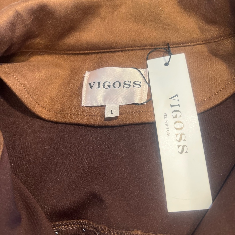 Vigoss faux‎ suede jacket button up. - Picture 5 of 5
